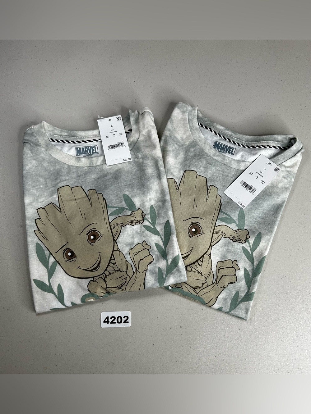 Marvel I Am Groot Tie-Dye Graphic T Shirt Gray Crew Neck Short Sleeve Kids S